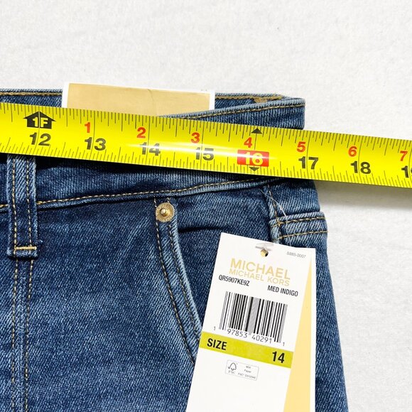Michael Kors Women's Selma Stretch Flare Slim Blue Denim Jeans Size 14 NWT - Picture 9 of 14